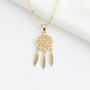 Dainty Gold Plated Dreamcatcher Necklace, thumbnail 1 of 4