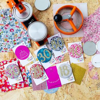 50th Birthday Age Badge, Custom Fabric And Colour, 4 of 5