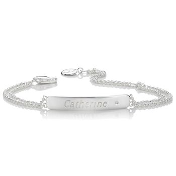 Personalised Sterling First Diamond Identity Bracelet, 3 of 8