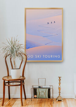 Go Ski Touring Travel Poster Art Print, 5 of 8