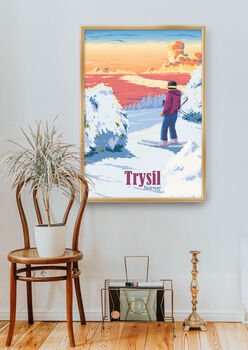 Trysil Ski Resort Norway Travel Poster Art Print, 5 of 8