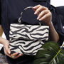 Leather Animal Zebra Print Crossbody Handbag, thumbnail 1 of 12