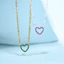 Outline Heart Crystal Birthstone Necklace, thumbnail 2 of 7