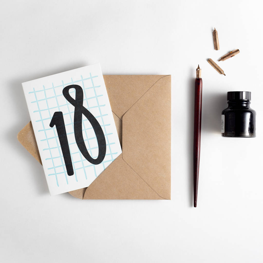 18 Tall Number Birthday Card