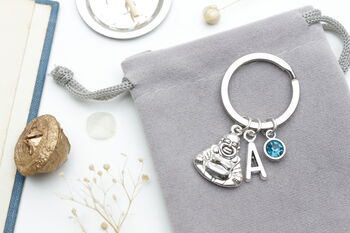 Personalised Laughing Buddha Keyring, Good Luck Gift, 6 of 8