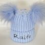 Baby Blue Embroidered Knitted Hat, thumbnail 4 of 5