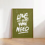 Love Is All You Need The Beatles, Song Lyrics Print, thumbnail 5 of 10