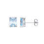 Azure Horizon Sterling Silver Rectangular Stud Earrings, thumbnail 1 of 3