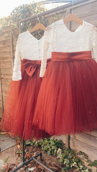 Long Sleeve Burgundy Tutu Dress, 10 of 12