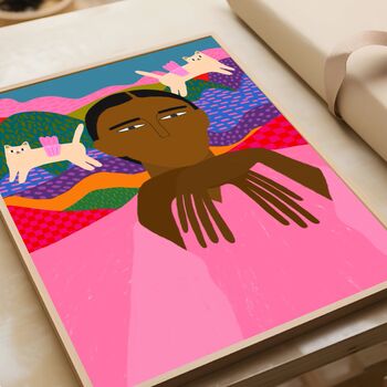 Flying Cats Art Print, 5 of 5