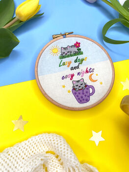 Lazy Days And Cosy Nights Embroidery Kit, 8 of 8