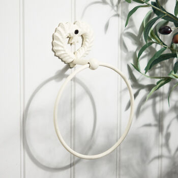 Heart Iron Wall Mounted Bathroom Towel Ring, 9 of 9
