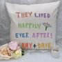 Wedding Day Cushion With A Child's Drawing, thumbnail 2 of 7