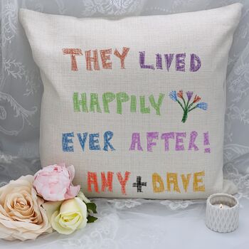 Wedding Day Cushion With A Child's Drawing, 2 of 7