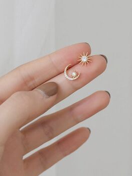 Gold Star And Moon Celeste Hoop Earrings, 2 of 6