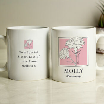Personalised Birth Flower Floral Ceramic Mug, 6 of 12