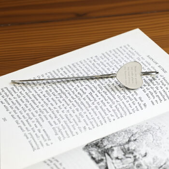 Personalised Engraved Silver Heart Bookmark, 3 of 5