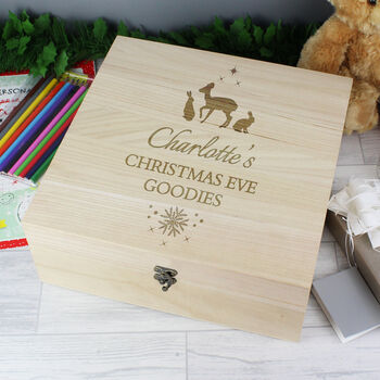 Baby's First Christmas Eve Box Wooden And Personalised, 3 of 4