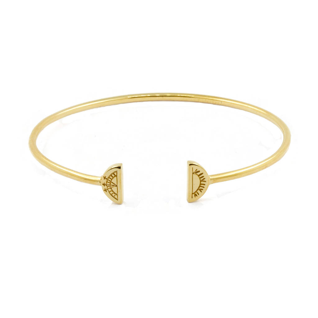 Sun And Moon Bangle Silver/Gold Vermeil By No 13