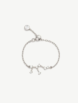 Silver Constellation Ring Zodiac Jewellery Birthstone, 7 of 12