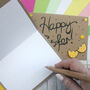 Happy Easter Card, Hand Lettered Card With Easter Eggs, thumbnail 4 of 8