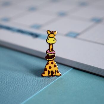 Cute Giraffe Enamel Pin, 4 of 5