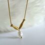 Adjustable 18k Gold Fish And Pearl Charm Necklace With Removable Charms,June Birthstone Jewellery, thumbnail 2 of 6