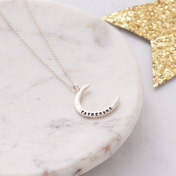 Personalised Crescent Moon Necklace, 6 of 9