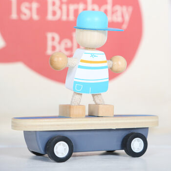 Pull Back And Go Skateboarder Toy And Personalised Bag, 4 of 4