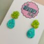 Splat Drop Glitter Resin Statement Earrings / Artist Statement Jewellery Pop Art Inspired Gift / Retro Nickelodeon Vibes / Abstract Drop Jewellery Bold Colourful Statement / Art Teacher Gift Creative Sparkle Accessory, thumbnail 9 of 10