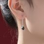 Black Cz Droplet Threader Earrings In Sterling Silver, thumbnail 1 of 11