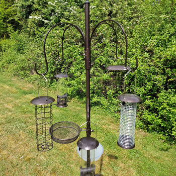 Bird Feeding Station With Five Feeders And Stabilizers, 3 of 11