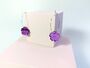 Flower Earrings In Purple Mirror Acrylic Hoop Earrings, thumbnail 2 of 8