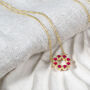 Ortigia Pink Fuchsia And Gold Plated Necklace, thumbnail 1 of 4