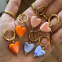 Washed Enamel Heart Earrings In A Gift Box, thumbnail 1 of 2