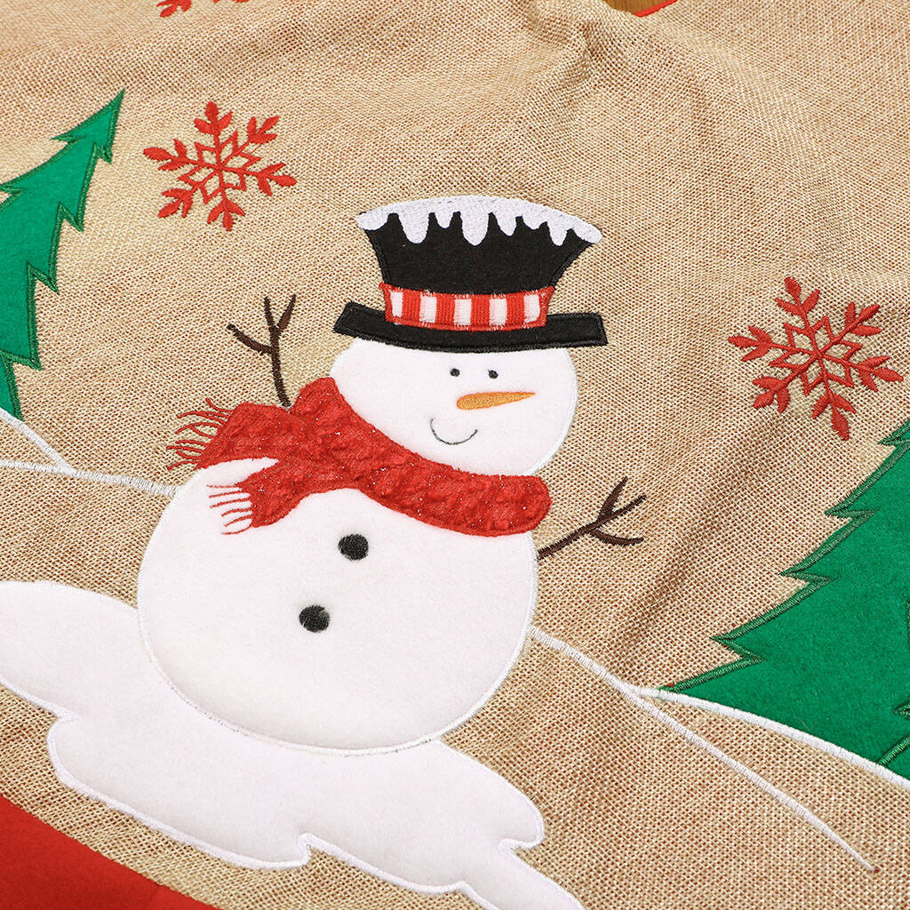 Christmas Snowman Fabric Tree Skirt By Dibor | notonthehighstreet.com