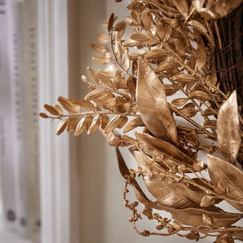 Metallic Magic Champagne Gold Autumn Wreath, 5 of 6