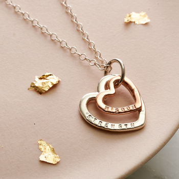 Personalised Silver And 9ct Gold Family Heart Necklace, 5 of 10