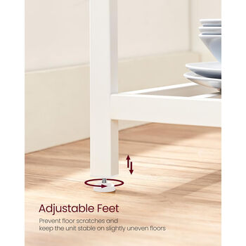 Industrial Kitchen Bakers Rack With Large Worktop, 6 of 8