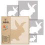 Reusable Plastic Stencils Five Pcs Bunny With Brushes, thumbnail 2 of 5