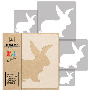 Reusable Plastic Stencils Five Pcs Bunny With Brushes, 2 of 5