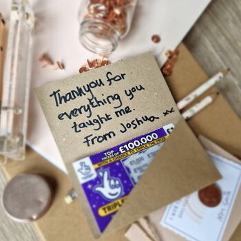 Personalised Thank You Teacher Scratch Card Wallet, 9 of 9