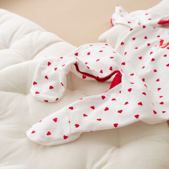 Personalised Babies First Valentine's Romper, 4 of 6