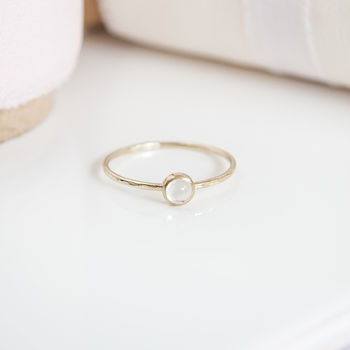 Sonora Ring // Moonstone And Gold Stacking Ring, 3 of 5