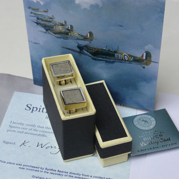 Spitfire Plane Cufflinks | Sterling Silver | Square, 4 of 4