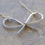 Rose/Gold Plated Sterling Silver Bow Pendant Necklace, thumbnail 5 of 6