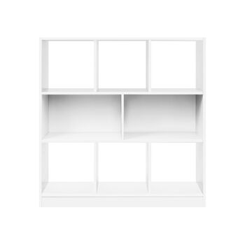 Eight Compartments White Wooden Bookcase Bookshelf, 3 of 7