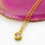 Tourmaline Gold Plated Silver Birthstone Pendant, thumbnail 1 of 3