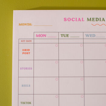 A4 Colourful Social Media Weekly Planner Pad, 4 of 7