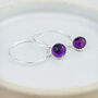 Sterling Silver Large Gemstone Hoop Earrings, thumbnail 9 of 12
